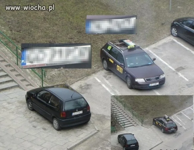 Parkowanie  przed schodami...