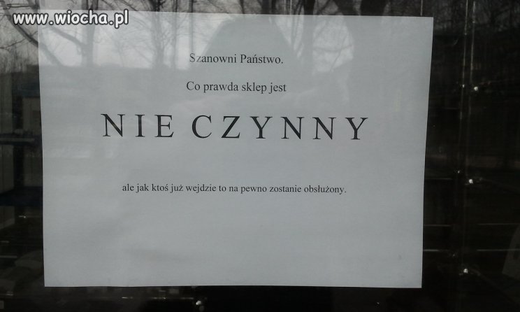 Sklep nie czynny...