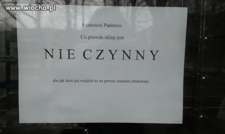 Sklep nie czynny...