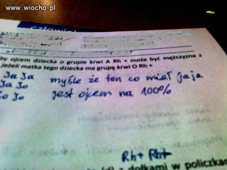 Sprawdzian z genetyki