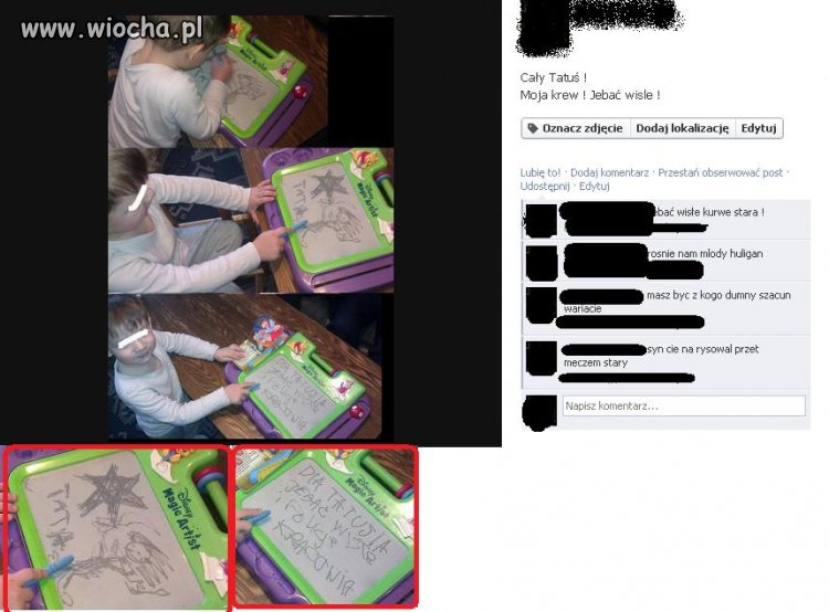 Dumny ojciec z 6 letniego dziecka "Młody kibic"