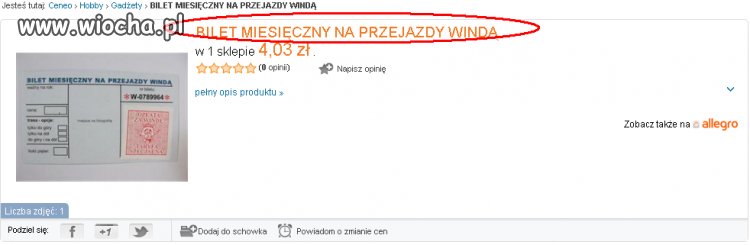 " Bilet Miesięczny Na Przejazdy Windą "