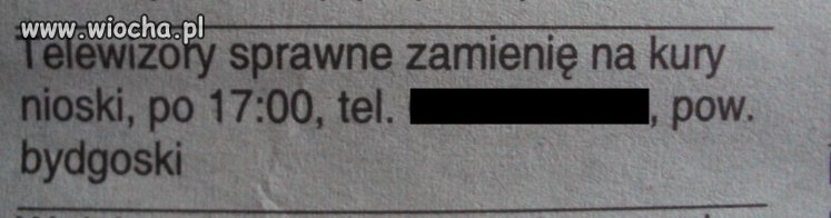 Gazeta regionalna a w niej ogłoszenia