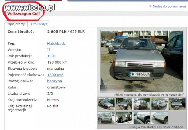 Nie wiedziałem, że Fiat Uno 