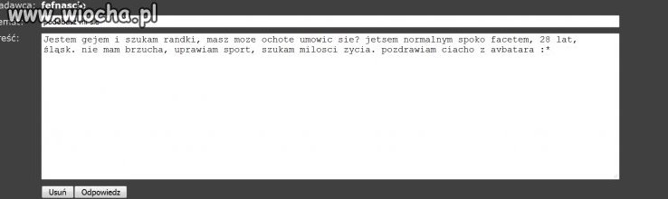 Dla kolesia który to do mnie napisał na wiocha.pl