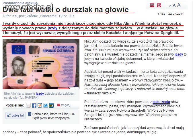 Załuż druszlak na głowe