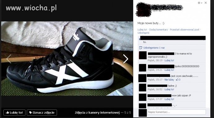 Nie ma to jak pochwalić się na fb nowymi butami 