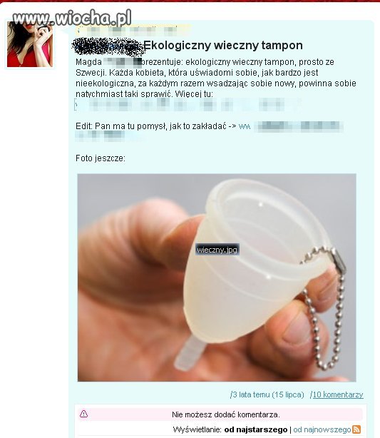 Ekologiczny tampon?