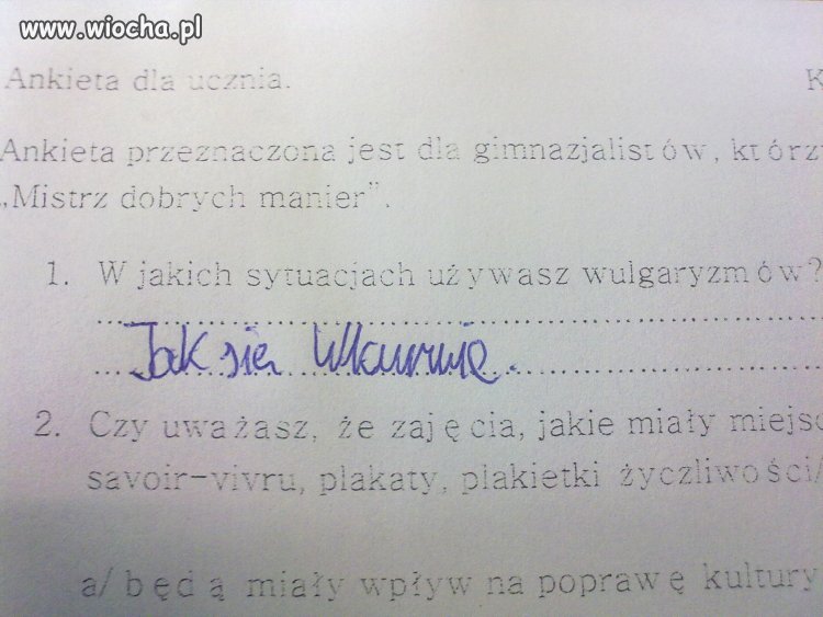 Ankieta dla ucznia