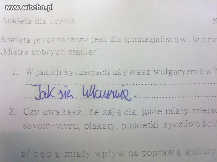 Ankieta dla ucznia