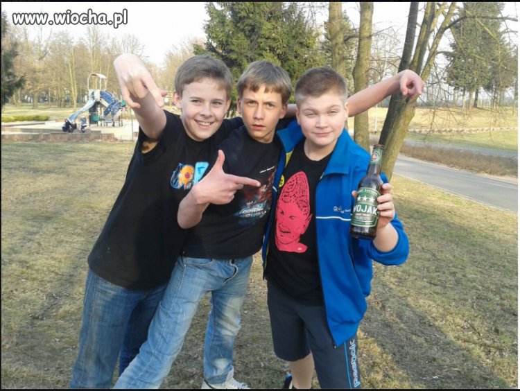 Dzieci i szpan na wypitego Wojaka