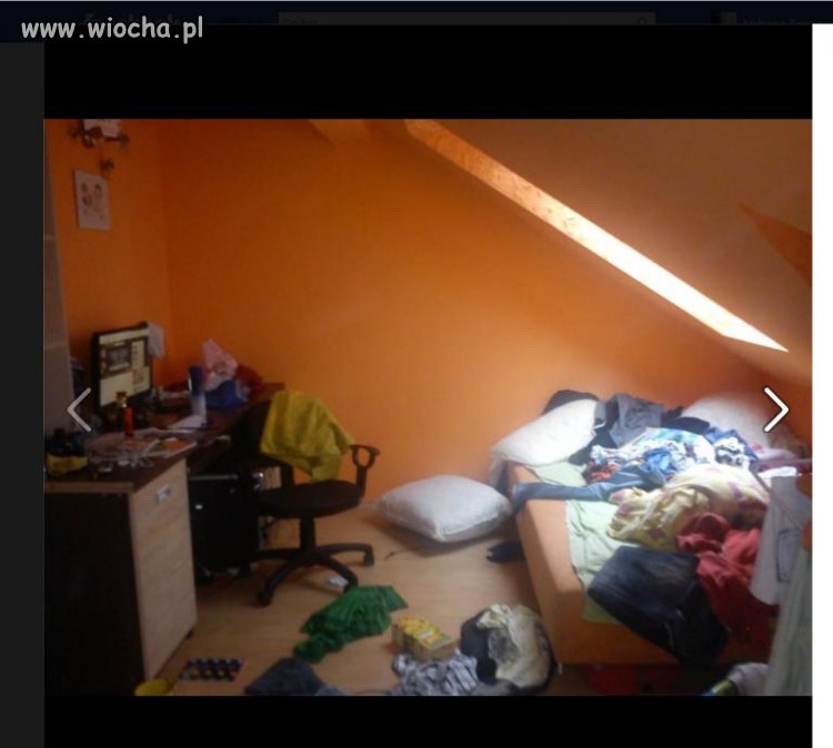 Chwalenie się bałaganem w pokoju na fb.