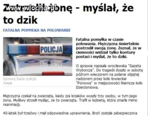 Zastrzelił żonę