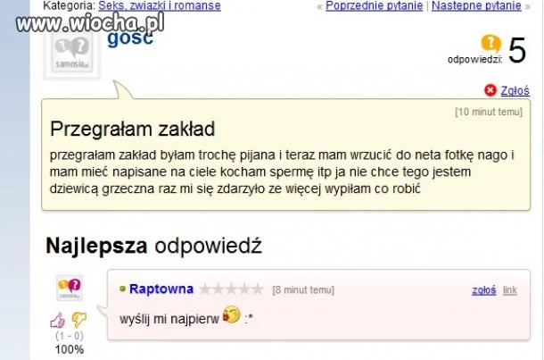 Przegrała zakład...