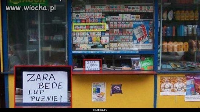 Wykształcony sprzedawca w kiosku...