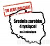 Średnia statystyczna 3700 na miesiąc