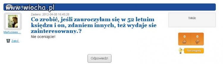 Zauroczyła się w 52 letnim księdzu 