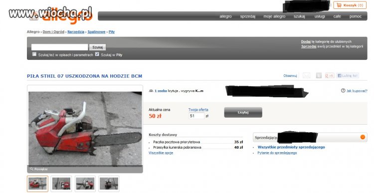 Piła uszkodzona, ale na HODZIE!! 