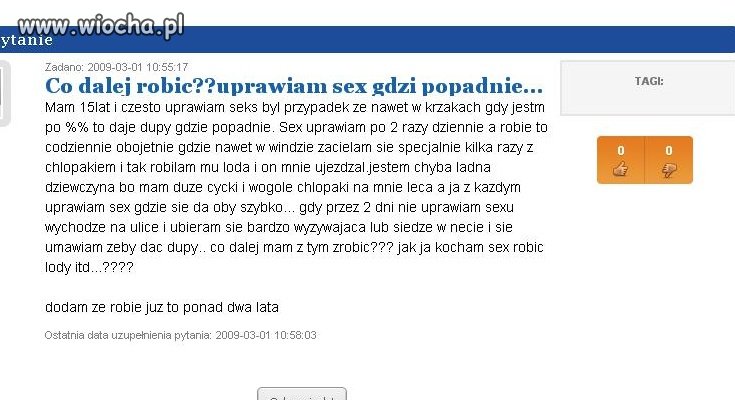 "Uprawiałam seks gdzie popadnie(...)