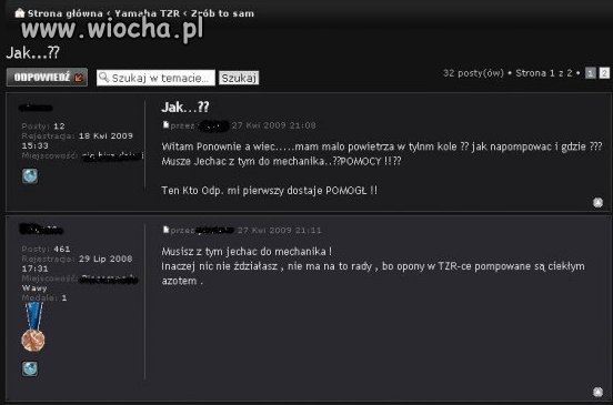 Jak napompować oponę...