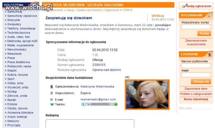 Opiekunka dla dziecka