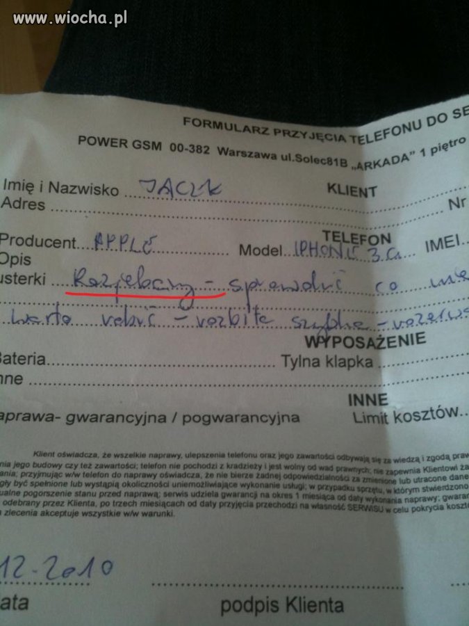 Formularz przyjęcia...