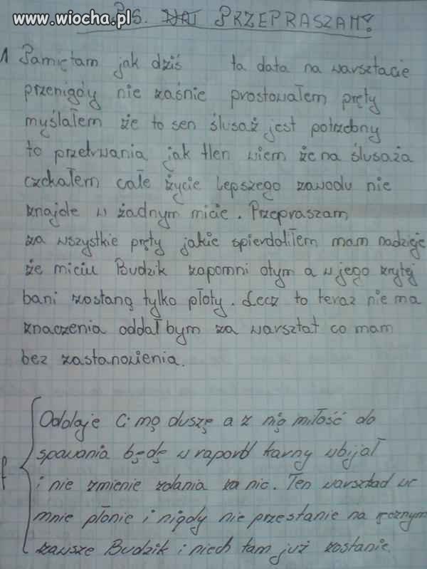 Chciał napisać piosenkę ...