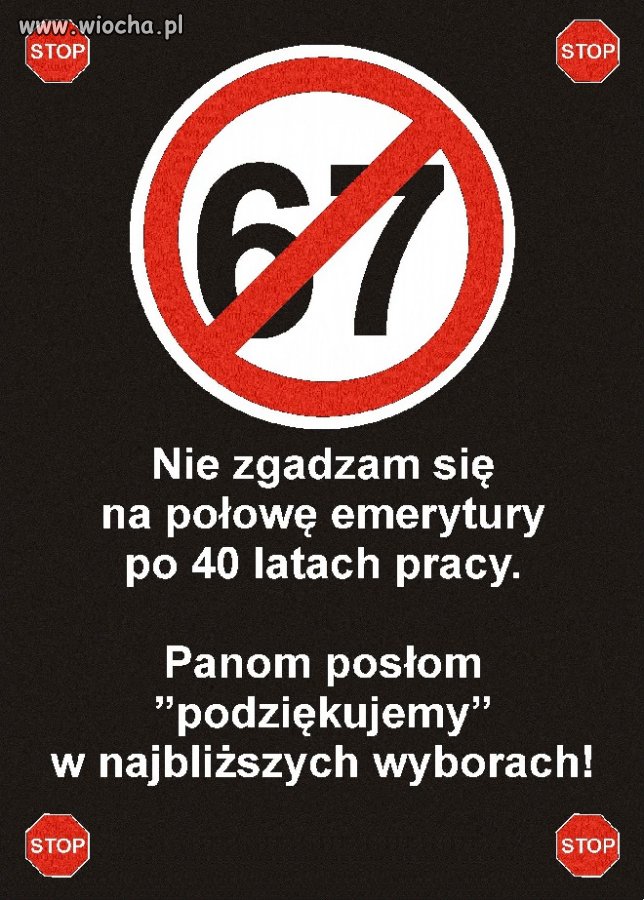 Pracujmy do 67 roku życia
