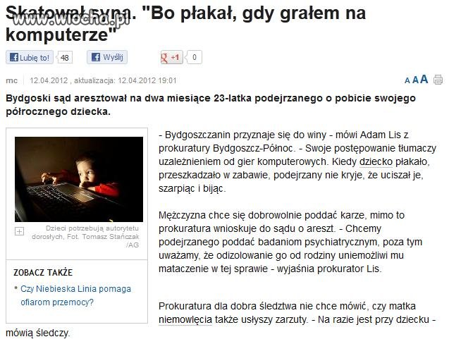 Skatował syna.