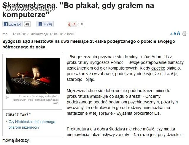 Skatował syna.