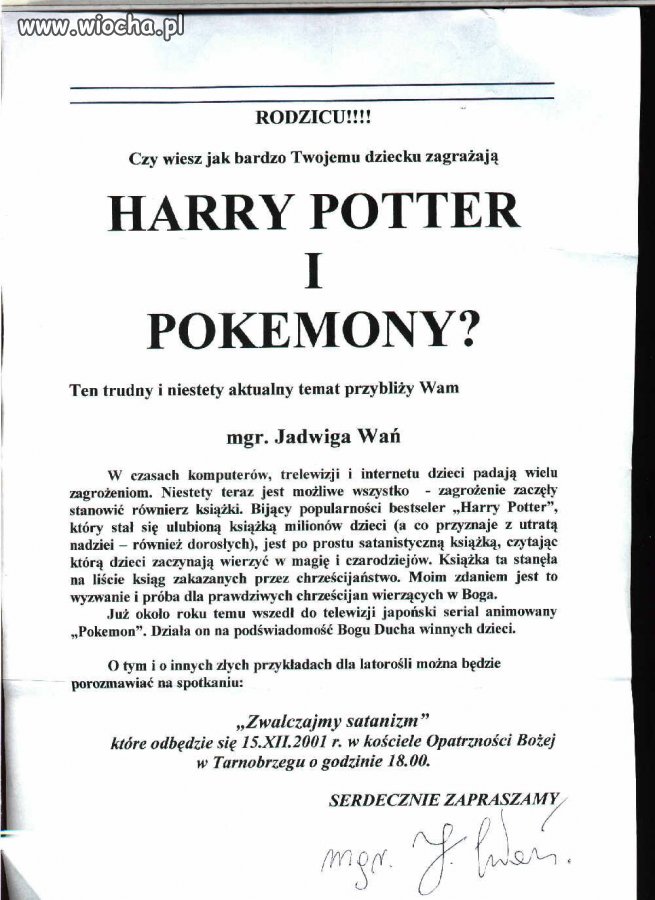 "Zwalczajmy satanizm" z Panią magister