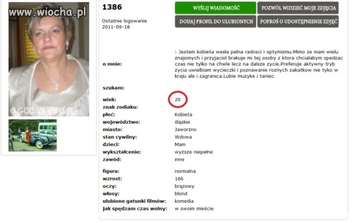 Przeglądałem portal matrymonialny 