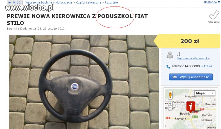 Kierownica z PODUSZKOŁ 