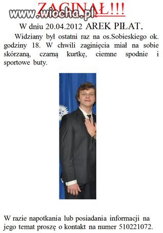Jeśli ktoś Go widział niech dzwoni !!