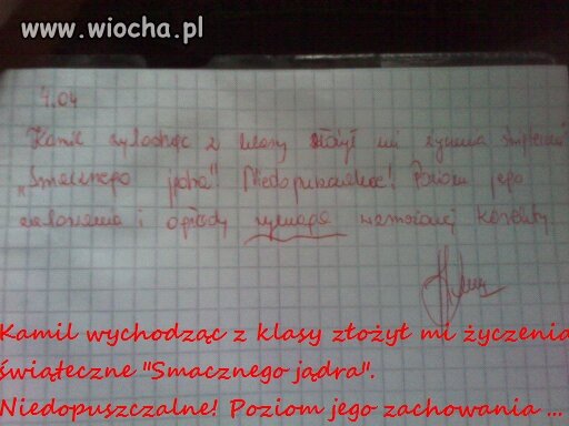 Uwaga świąteczna.