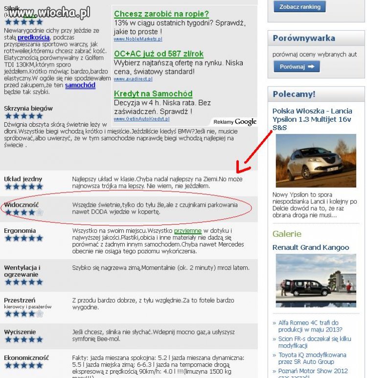 Szczegółowo opisać zalety auta...