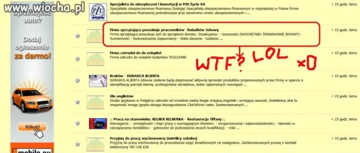 Ogłoszenie pracy