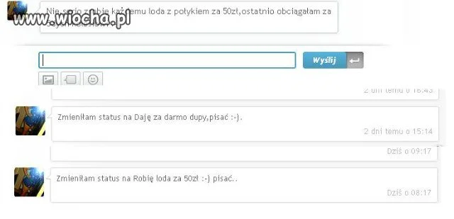 Dziewczyna jeszcze chwali się screenem
