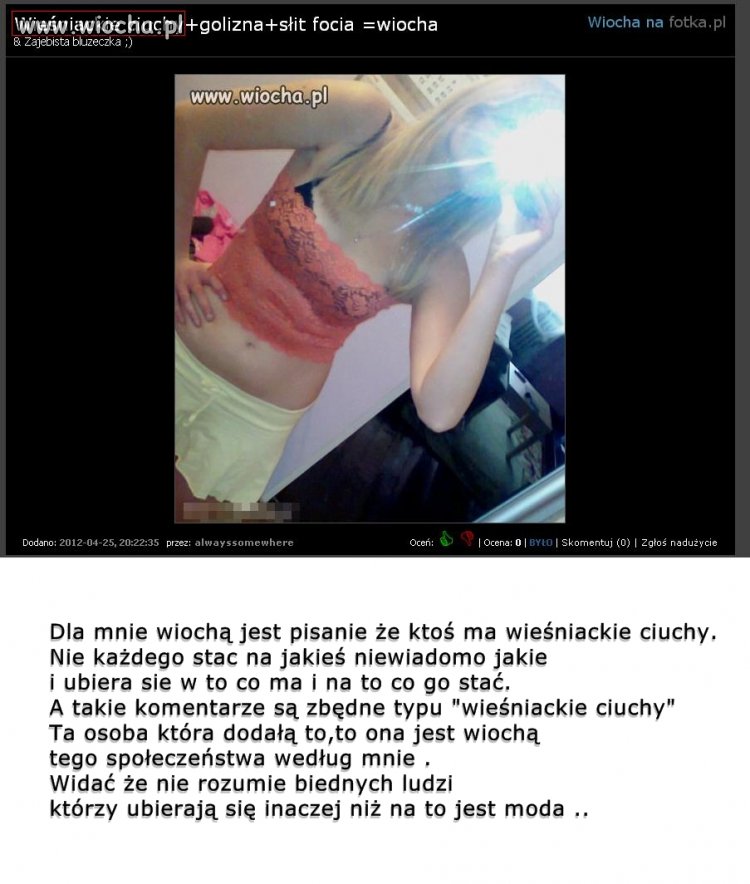 Pisanie o "wieśniackich ciuchach"
