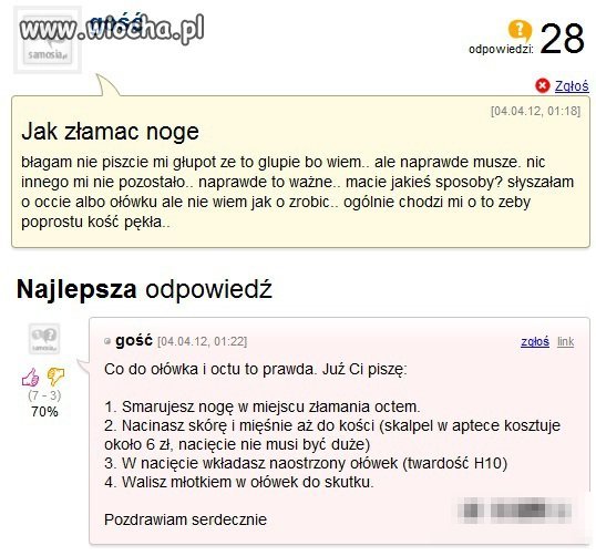 Jak złamać nogę?
