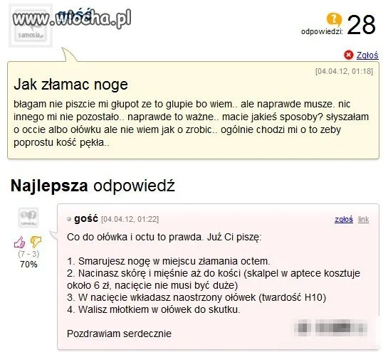 Jak złamać nogę?