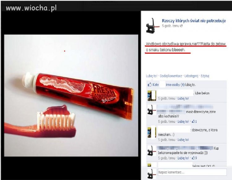 Pasta o smaku BEKONU