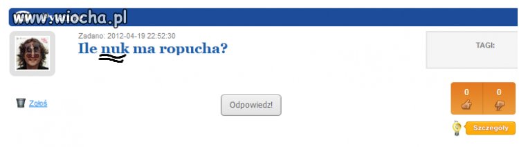 Ile NUK ma ropucha ???