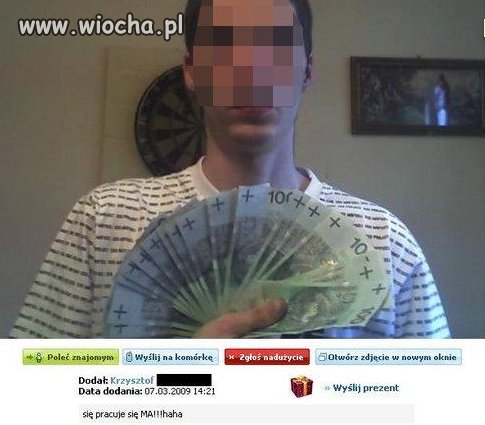 Szpan że ma pracę