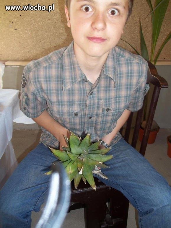 JAKA MINA I TEN ANANAS POMIĘDZY NOGAMI