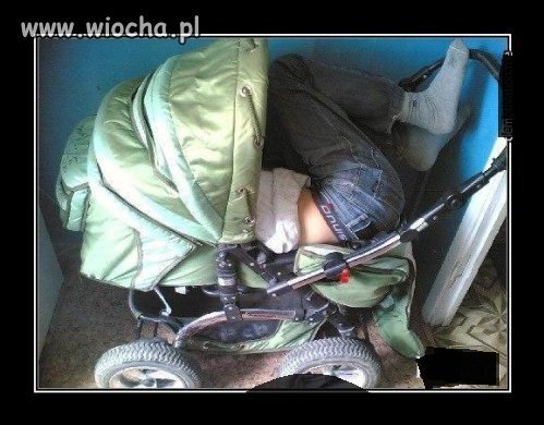 Znalazł sobie miejsce do spania