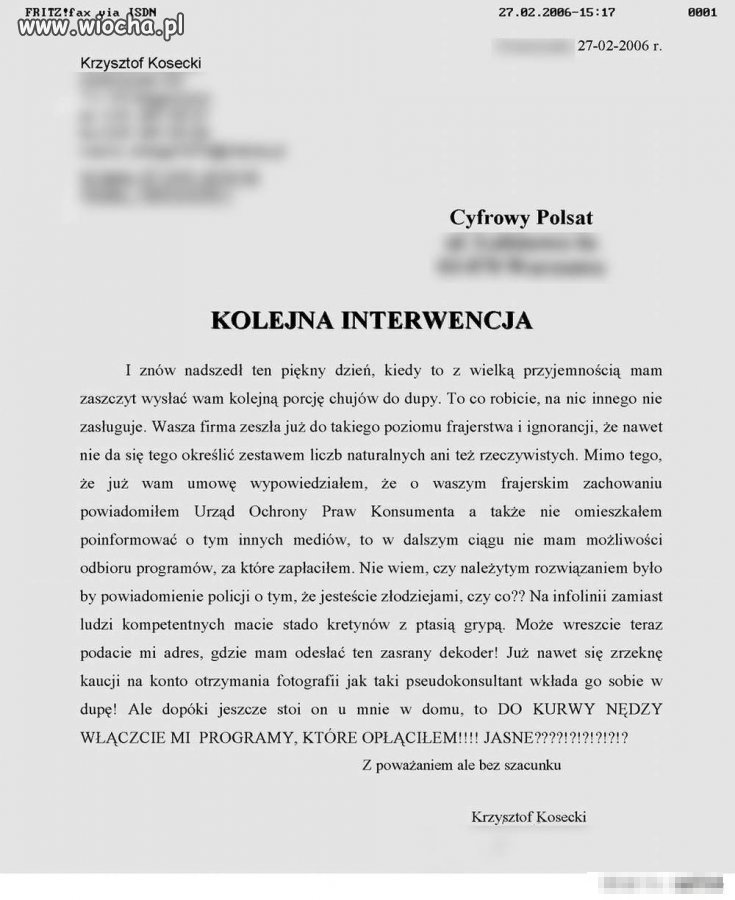 List do Cyfrowego Polsatu