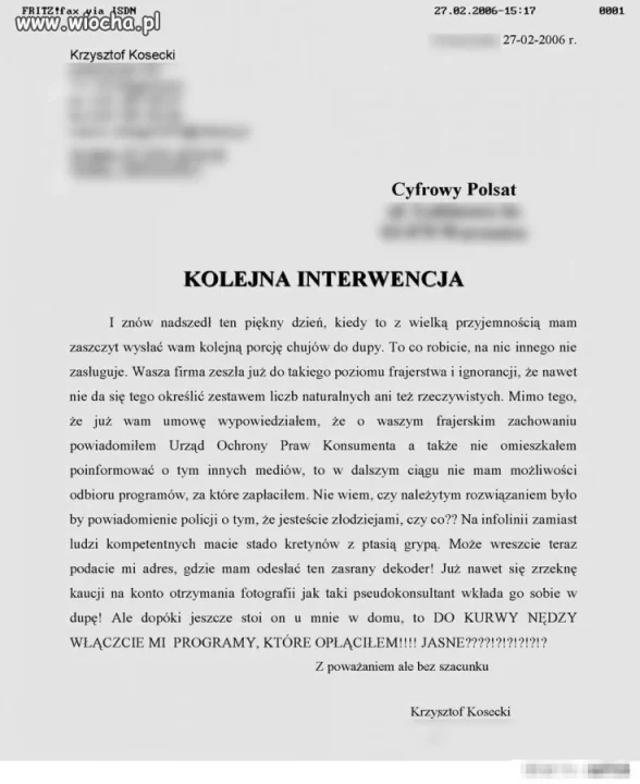 List do Cyfrowego Polsatu