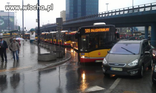 Zaparkował i wstrzymał ruch autobusów w centrum 