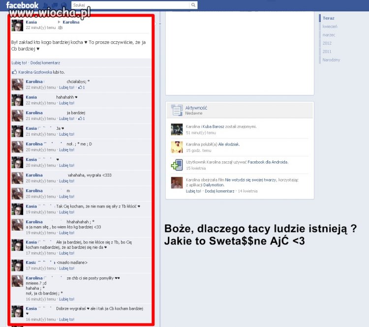 Wyznanie miłości koleżance 